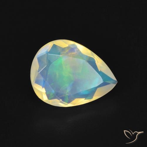 1.16ct 天然 マルチカラー オパール, 洋梨の形, 透明, Photo A