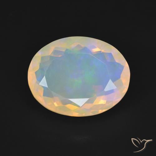 3.31ct 天然 マルチカラー オパール, 楕円形, オペーク