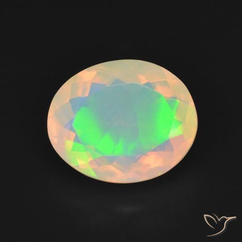 2.96ct 天然 マルチカラー オパール, 楕円形, 透明