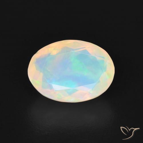 1.40ct 天然 青みがかったホワイト オパール, 楕円形, 透明