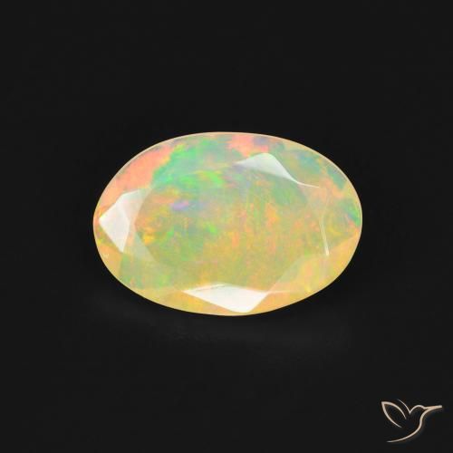 1.27ct 天然 マルチカラー オパール, 楕円形, 透明