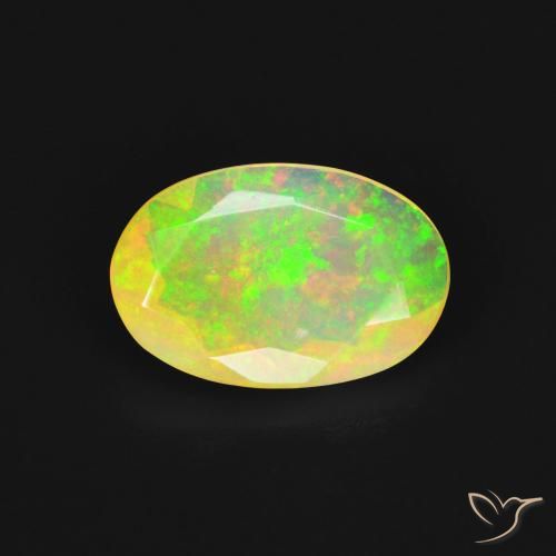1.26ct 天然 マルチカラー オパール, 楕円形, 透明, Photo A