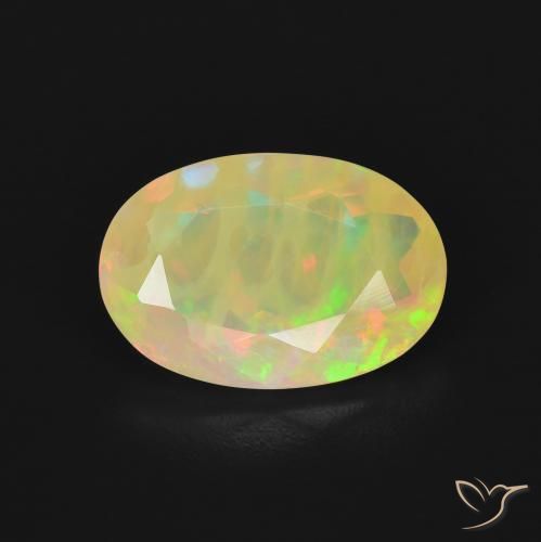 1.89ct 天然 マルチカラー オパール, 楕円形, 半透明