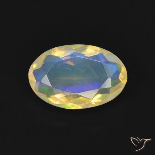 1.00ct 天然 マルチカラー オパール, 楕円形, 透明