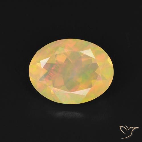 1.05ct 天然 マルチカラー オパール, 楕円形, 透明