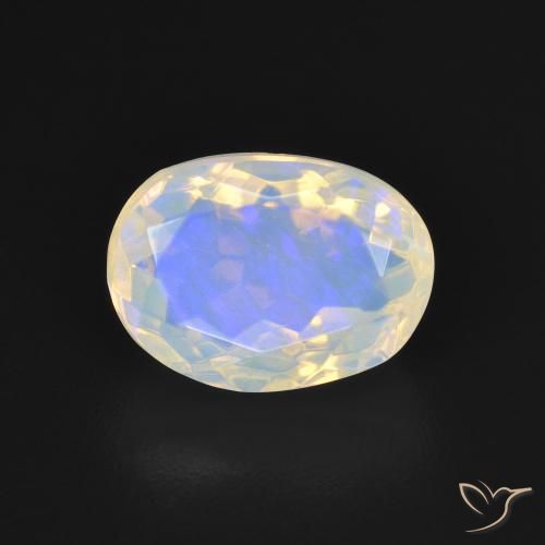 2.35ct 天然 青みがかったホワイト オパール, 楕円形, 透明