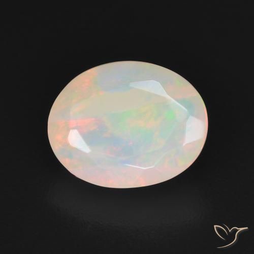 1.48ct 天然 マルチカラー オパール, 楕円形, 半透明