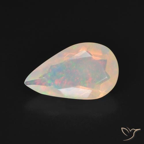 1.50ct 天然 マルチカラー オパール, 洋梨の形, 透明