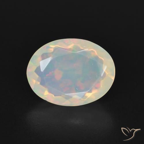 1.67ct 天然 マルチカラー オパール, 楕円形, 透明