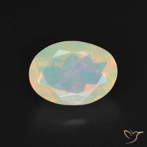 1.53ct 天然 マルチカラー オパール, 楕円形, 透明