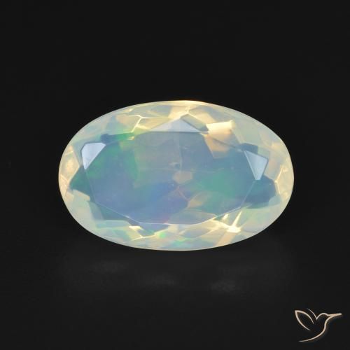 2.86ct 天然 青みがかったホワイト オパール, 楕円形, 透明
