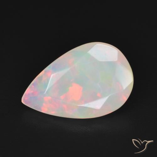 2.10ct 天然 マルチカラー オパール, 洋梨の形, 半透明