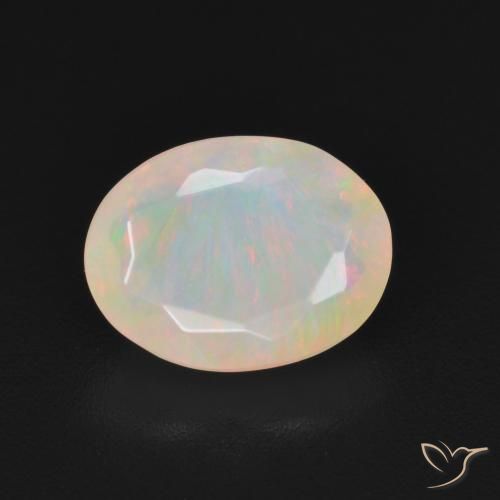 1.19ct 天然 マルチカラー オパール, 楕円形, 半透明