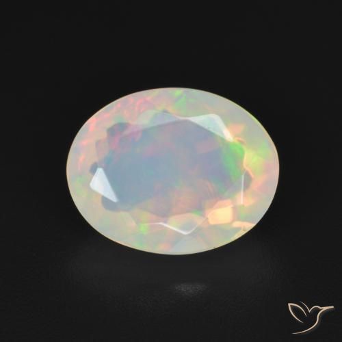 1.51ct 天然 マルチカラー オパール, 楕円形, 透明