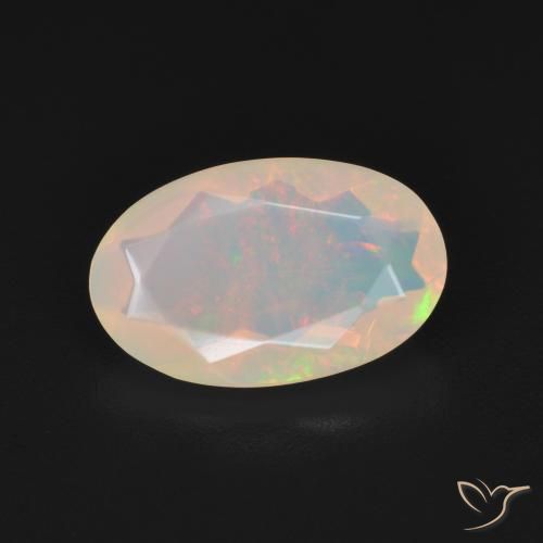1.51ct 天然 マルチカラー オパール, 楕円形, 透明