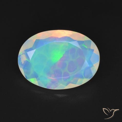 2.03ct 天然 マルチカラー オパール, 楕円形, 透明