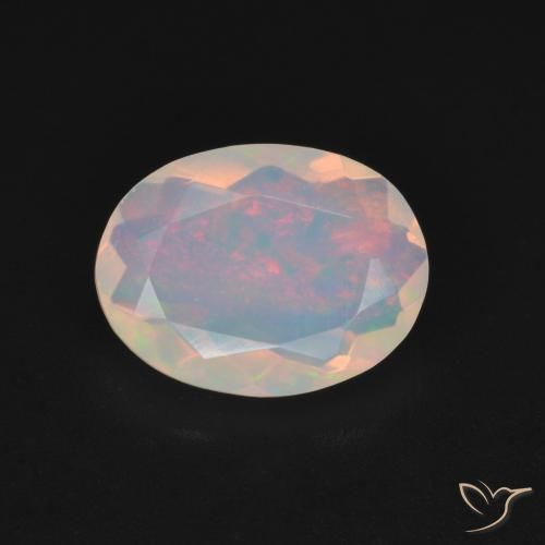 1.17ct 天然 マルチカラー オパール, 楕円形, 透明