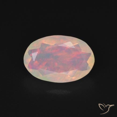 1.07ct 天然 マルチカラー オパール, 楕円形, 透明