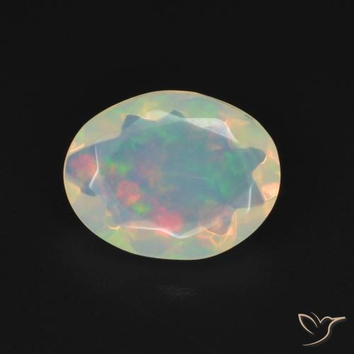 1.22ct 天然 マルチカラー オパール, 楕円形, 透明