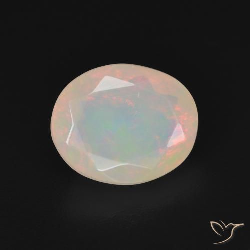 1.94ct 天然 マルチカラーホワイト オパール, 楕円形, 半透明