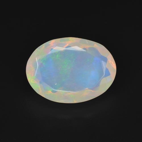 3.11ct 天然 マルチカラーホワイト オパール, 楕円形, 透明