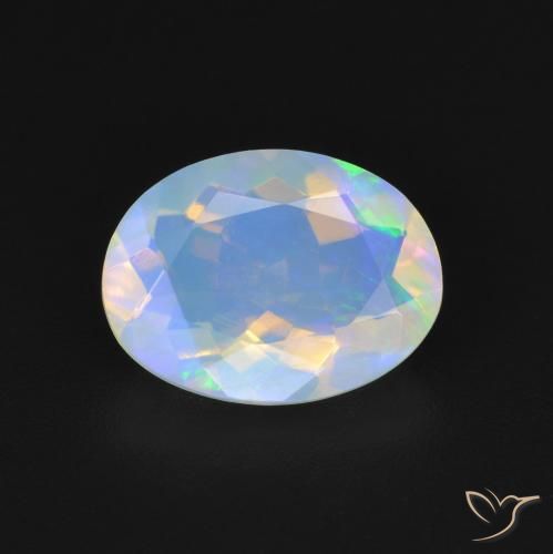 1.59ct 天然 マルチカラー オパール, 楕円形, 透明