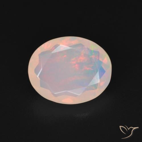 1.45ct 天然 マルチカラー オパール, 楕円形, 透明