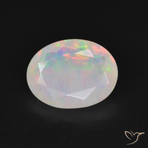 1.84ct 天然 マルチカラー オパール, 楕円形, 半透明