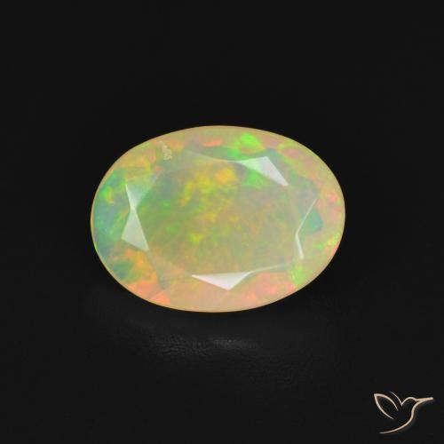 1.29ct 天然 マルチカラー オパール, 楕円形, 半透明