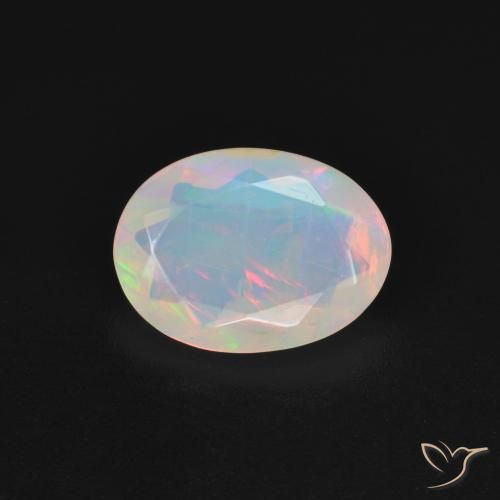 1.21ct 天然 マルチカラー オパール, 楕円形, 透明