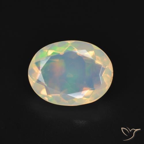 1.72ct 天然 マルチカラー オパール, 楕円形, 透明