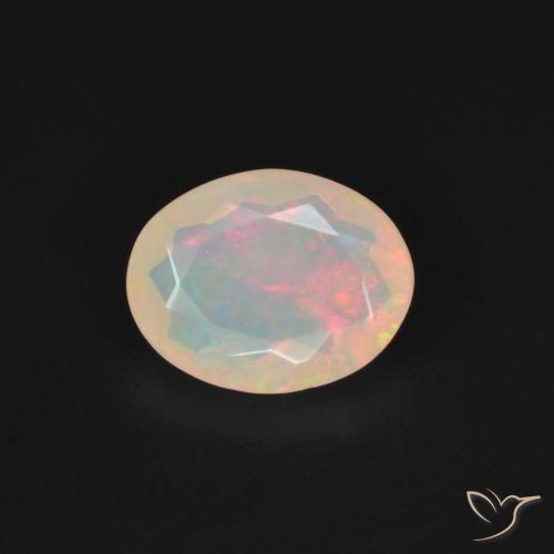 1.21ct 天然 マルチカラー オパール, 楕円形, 透明