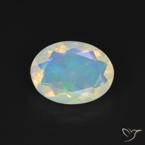 1.48ct 天然 マルチカラー オパール, 楕円形, 透明