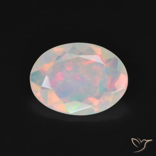 1.86ct 天然 マルチカラー オパール, 楕円形, 透明