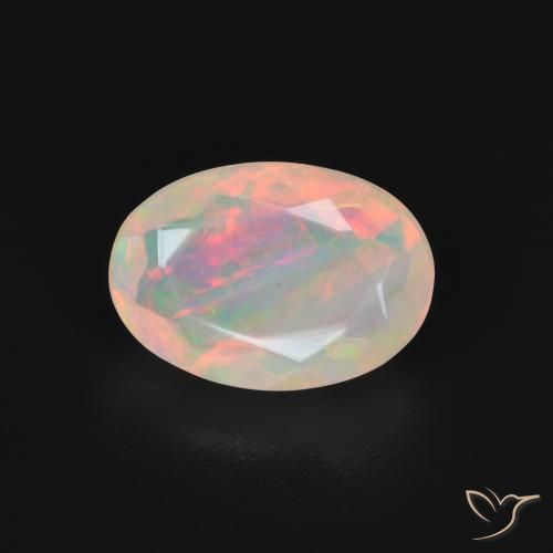 1.54ct 天然 マルチカラー オパール, 楕円形, 透明