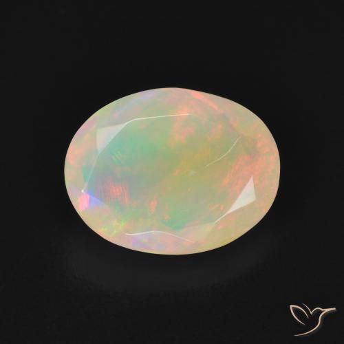 1.57ct 天然 マルチカラー オパール, 楕円形, 半透明