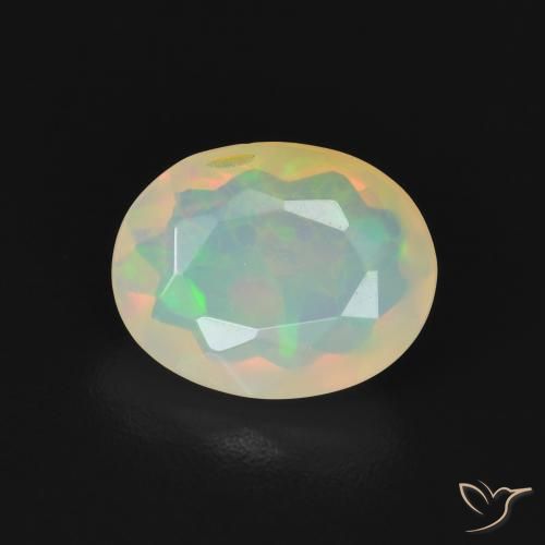 1.05ct 天然 マルチカラー オパール, 楕円形, 透明