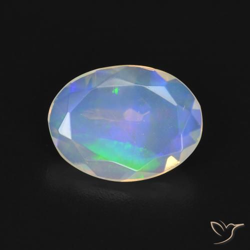 1.43ct 天然 マルチカラー オパール, 楕円形, 透明