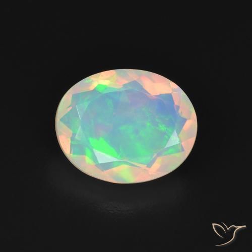 1.65ct 天然 マルチカラー オパール, 楕円形, 透明