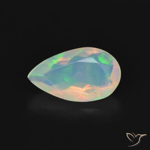 1.10ct 天然 マルチカラー オパール, 洋梨の形, 透明