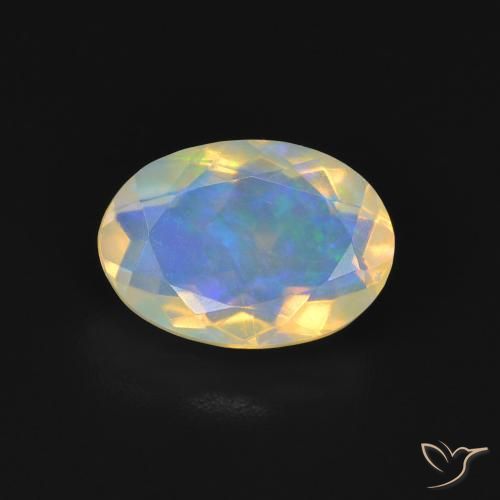 1.47ct 天然 マルチカラー オパール, 楕円形, 透明