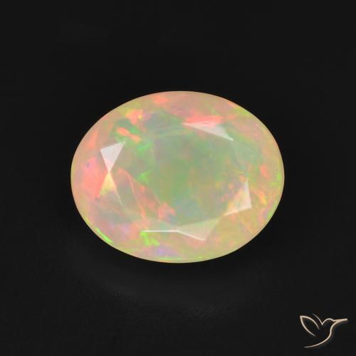 1.48ct 天然 マルチカラー オパール, 楕円形, 半透明