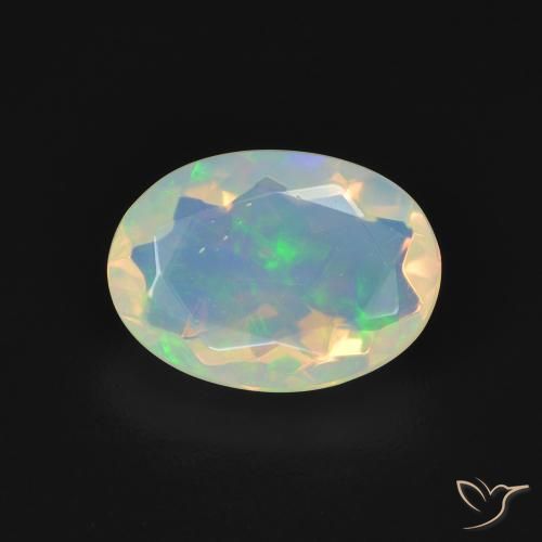 1.61ct 天然 マルチカラー オパール, 楕円形, 透明