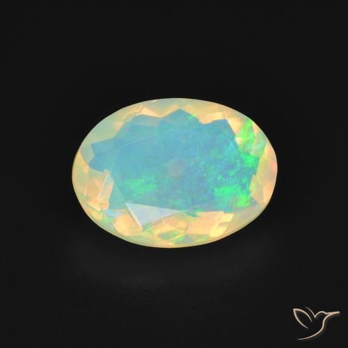 1.46ct 天然 マルチカラー オパール, 楕円形, 透明