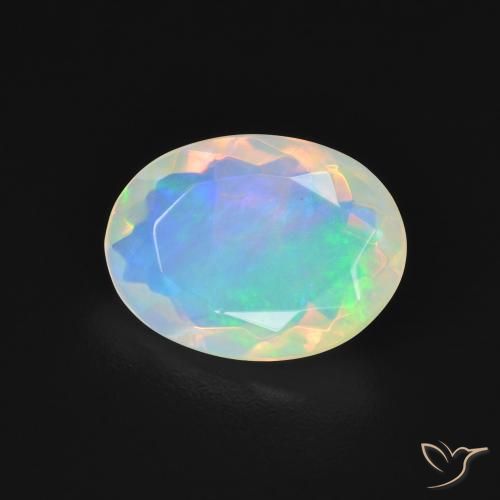 1.70ct 天然 マルチカラー オパール, 楕円形, 透明