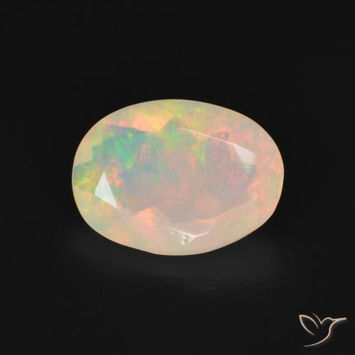 1.51ct 天然 マルチカラー オパール, 楕円形, 透明