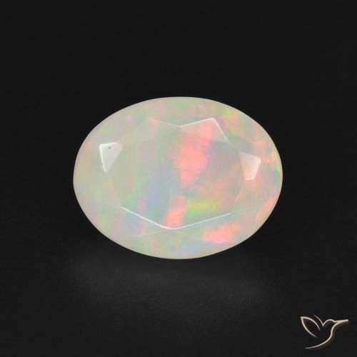 1.14ct 天然 マルチカラー オパール, 楕円形, 半透明