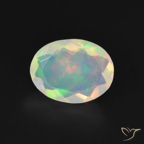 1.07ct 天然 マルチカラー オパール, 楕円形, 透明