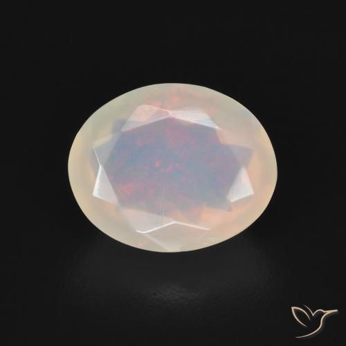 1.44ct 天然 マルチカラー オパール, 楕円形, 透明