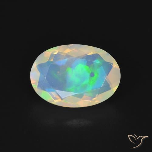 1.22ct 天然 マルチカラー オパール, 楕円形, 透明